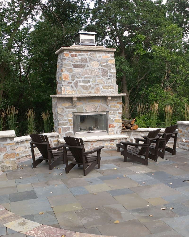 fireplace patio space